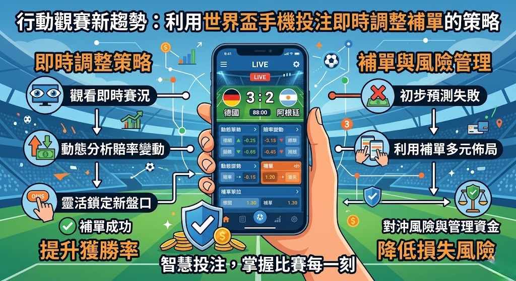 利用世界盃手機投注即時調整補單的策略