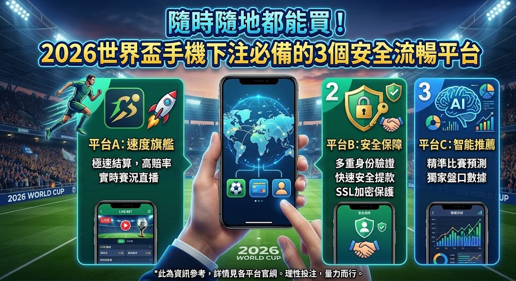 2026世界盃手機下注必備的3個安全流暢平台